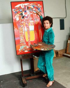 فرانسوا ژیلو در استودیوی خود در لاجولا، کالیفرنیا، در سال 1982. عکس: Images Press/Getty Images