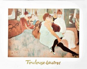 تولوز لوترک تصویری از نقاشی لوترک که در آن چند زن روسپی نشسته و هدف لوترک از خلق این اثر ایجاد حس همدردی از انزوا و بازگیری آن از بیننده است